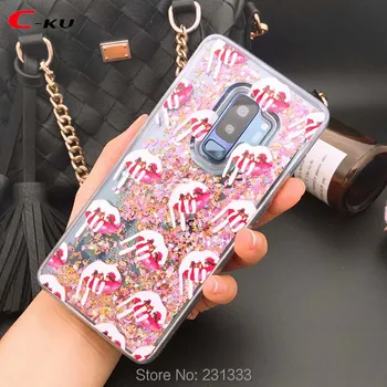 

C-ku 3D Sexy Lip Liquid Quicksand Soft TPU Case For Samsung Galaxy S9 PLUS NOTE 8 NOTE8 Glitter Clear Skin Cover Luxury 100pcs