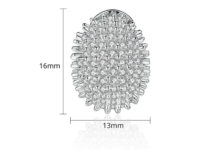 Sinzry/Популярные серьги-гвоздики с фианитом и ежом, женские стильные трендовые серьги в Корейском стиле, ювелирные изделия для костюма