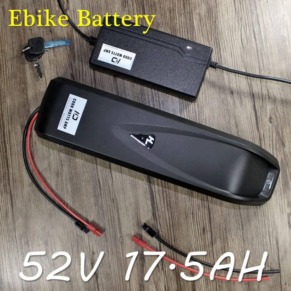 

US EU No Tax New Shark case 14S Sanyo cell 51.8V 52V 17.5Ah Li-ion Battery 48V 1000W Electric Fat Bike Hailong Battery