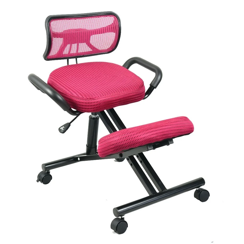 Get Ergonomically Designed Knee Chair With Back And Handle Mesh Fabric Caster Office Kneeling Chair Ergonomic Posture Chair Office