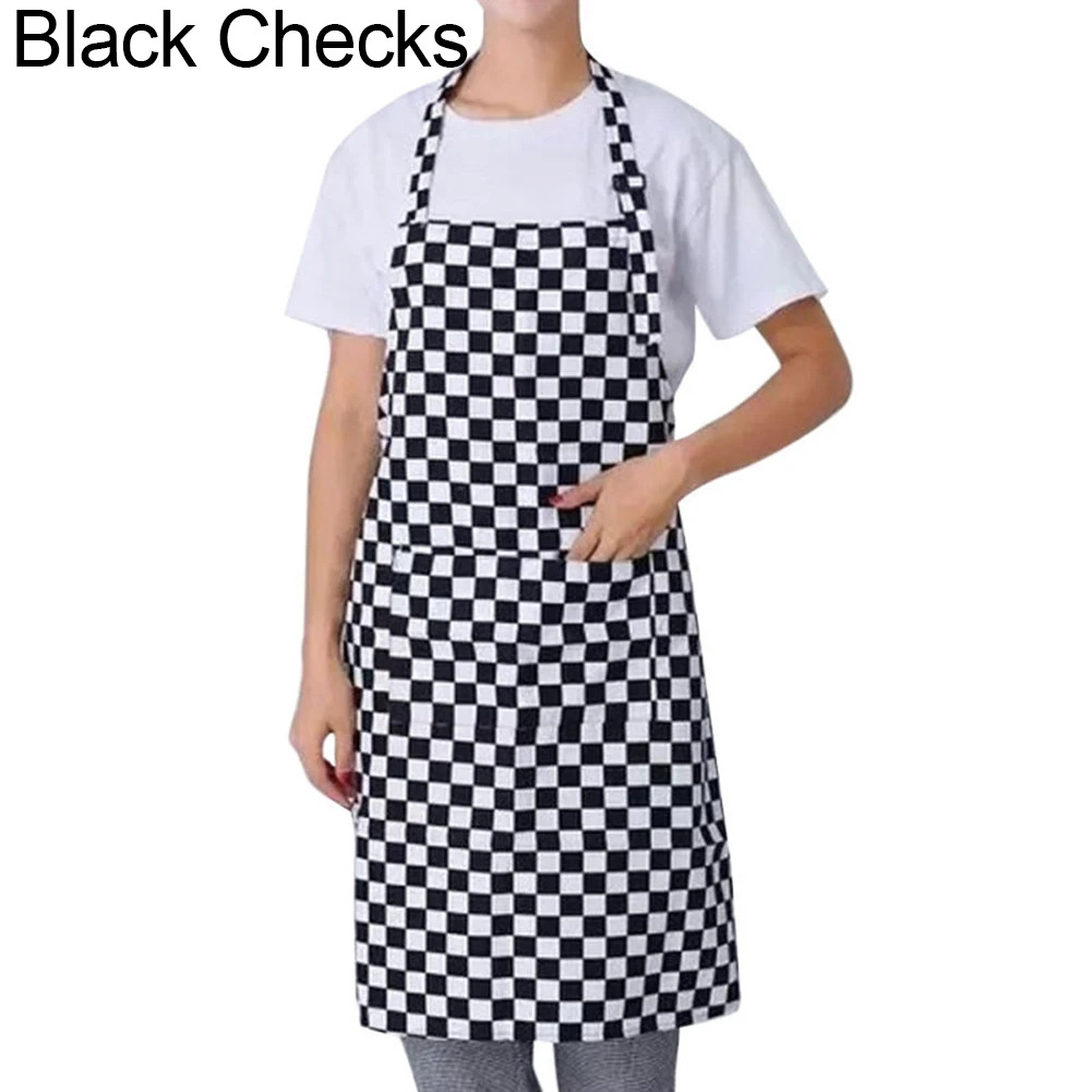 70x57cm Kitchen BBQ Striped Plaid Long Aprons for Woman Waist Apron with Pocket Catering Chef Waiter Apron Barbecue Kitchen Tool