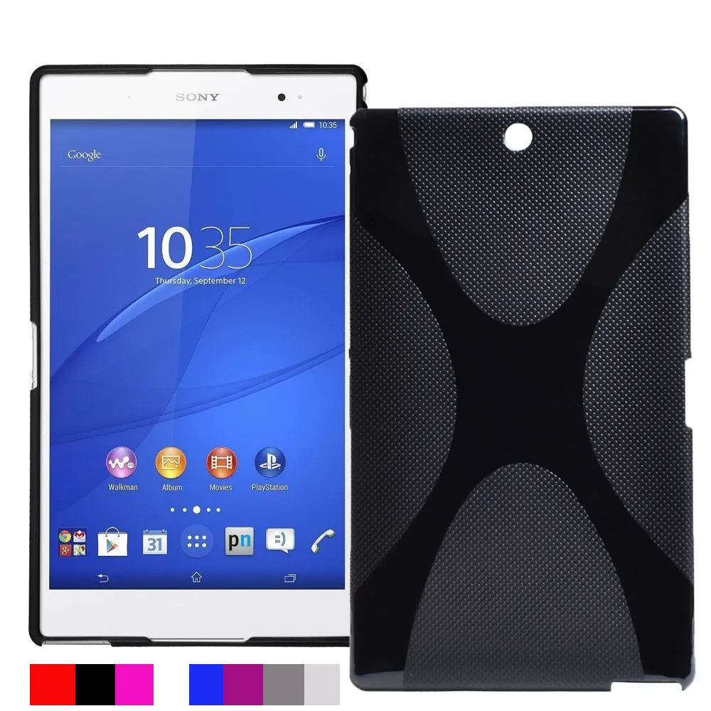 

50PCS Black X Line soft Silicone Rubber TPU Gel Case Cover for For Sony Xperia Z3 Tab 8.0 Tablet Compact SGP611 SGP621 SGP641