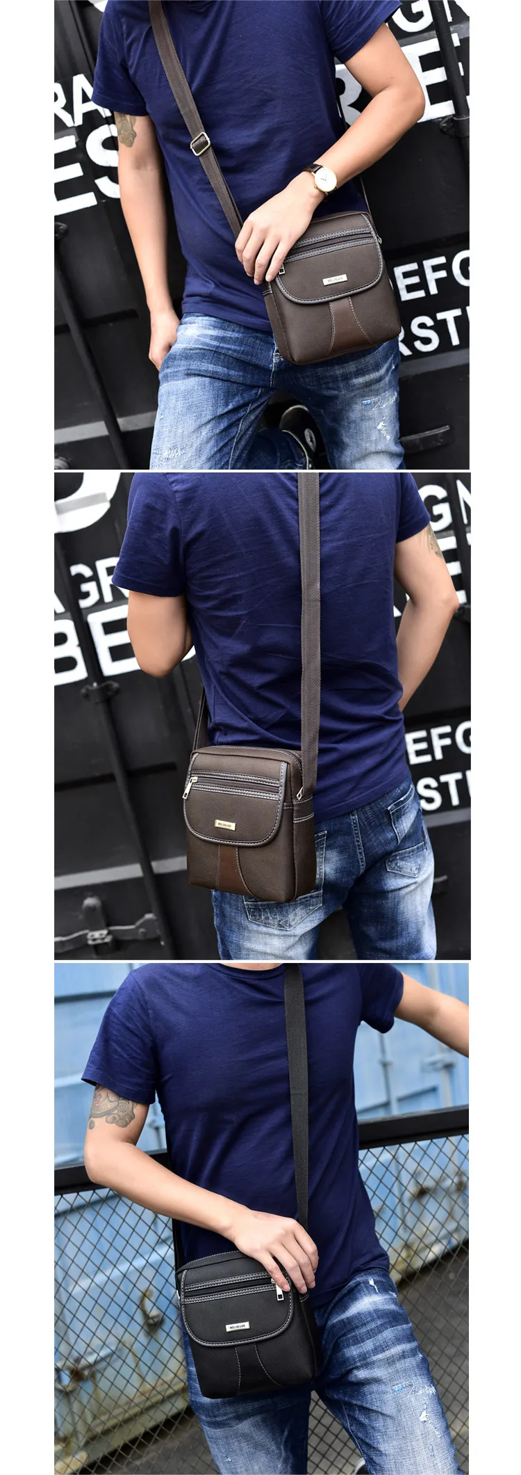 Новые модные повседневные деловые мужские сумки-мессенджеры, черные мужские сумки через плечо, сумки через плечо