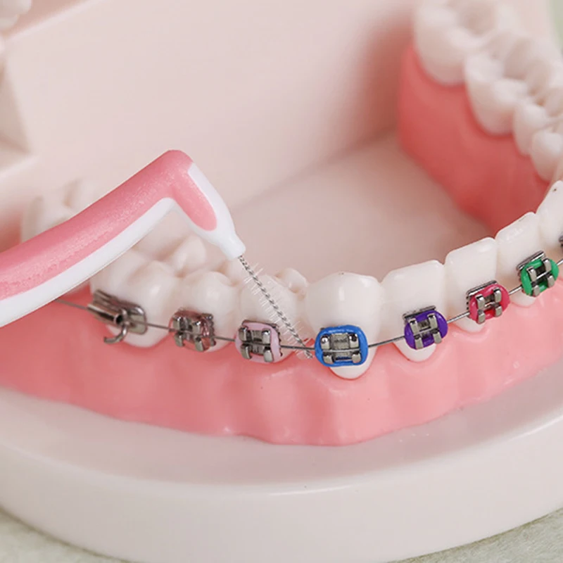 Высокое качество l-образная межзубная щетка Ортодонтические зубные щетки мягкие стоматологические межзубные уход за полостью рта зубочистка 0,7 0,8 1,0 1,2 мм