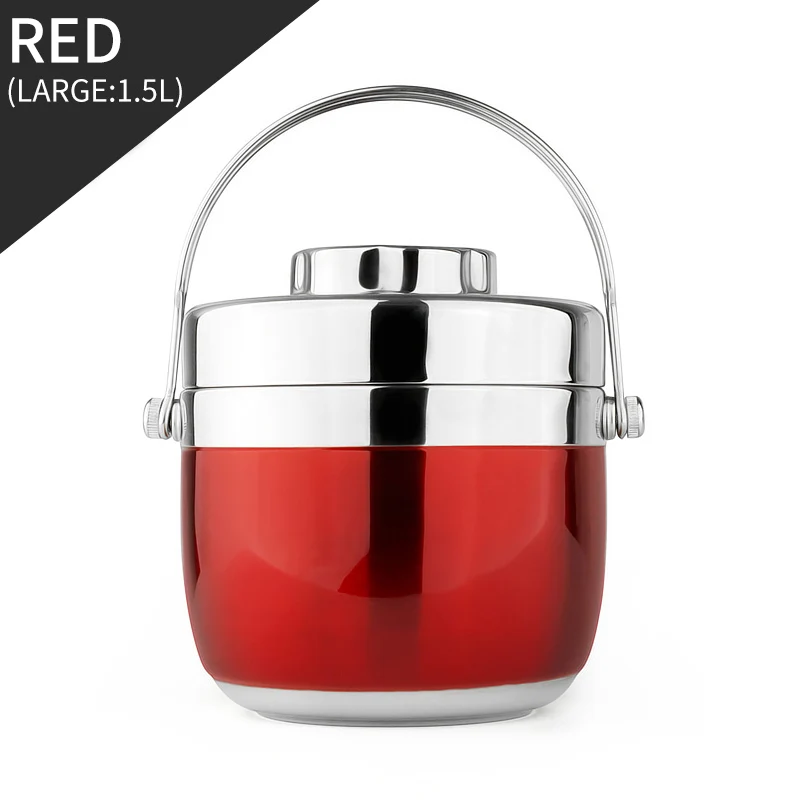 Large Red WORTHBUY японский тепловой Ланч-бокс для детей для пикника кемпинга портативный из нержавеющей стали Bento box фрукты еда контейнер для хранения - Цвет: Large Red