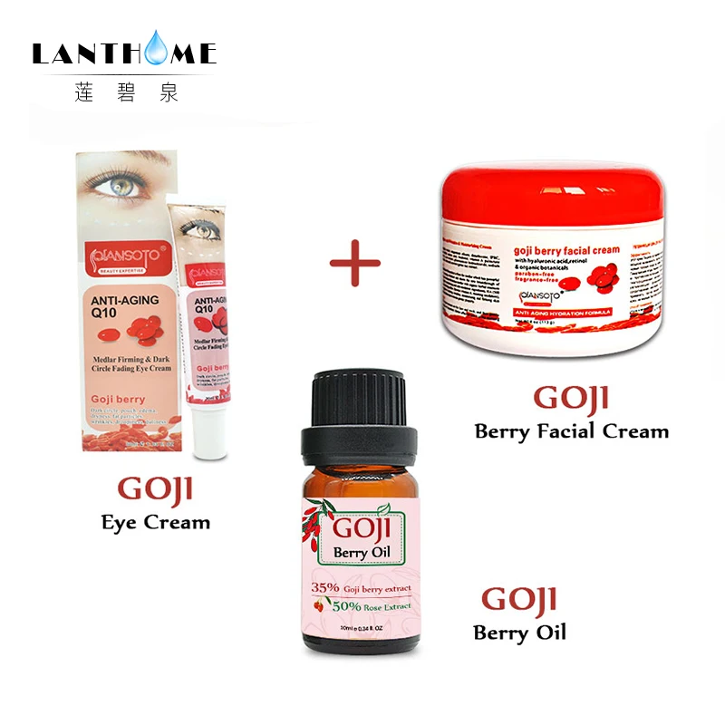 3pcs Goji berry facial cream eyes creme Goji Oil Goji cream face