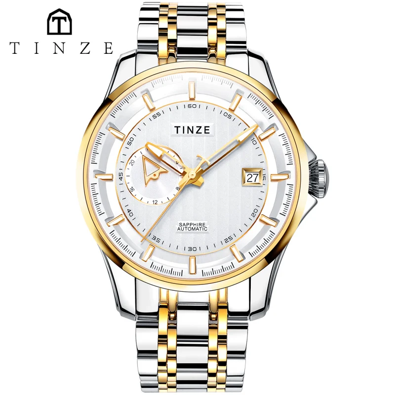 

Tinze Automatic Watch Men Luxury Brand Calendar Luminous Waterproof Mechanical Wrist Watches Montre Relogios Gold Watch