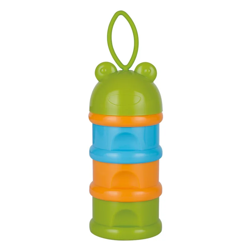Милый дизайн трехслойная молочная пудра формула диспенсер контейнер для детского питания дорожные коробки 3 Цвета - Цвет: Middle Blue Green