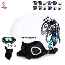 Casque de Ski lunaire, Snowboard, équipement de Skateboard, équipement de sport avec lunettes, automne et hiver, 2 cadeaux