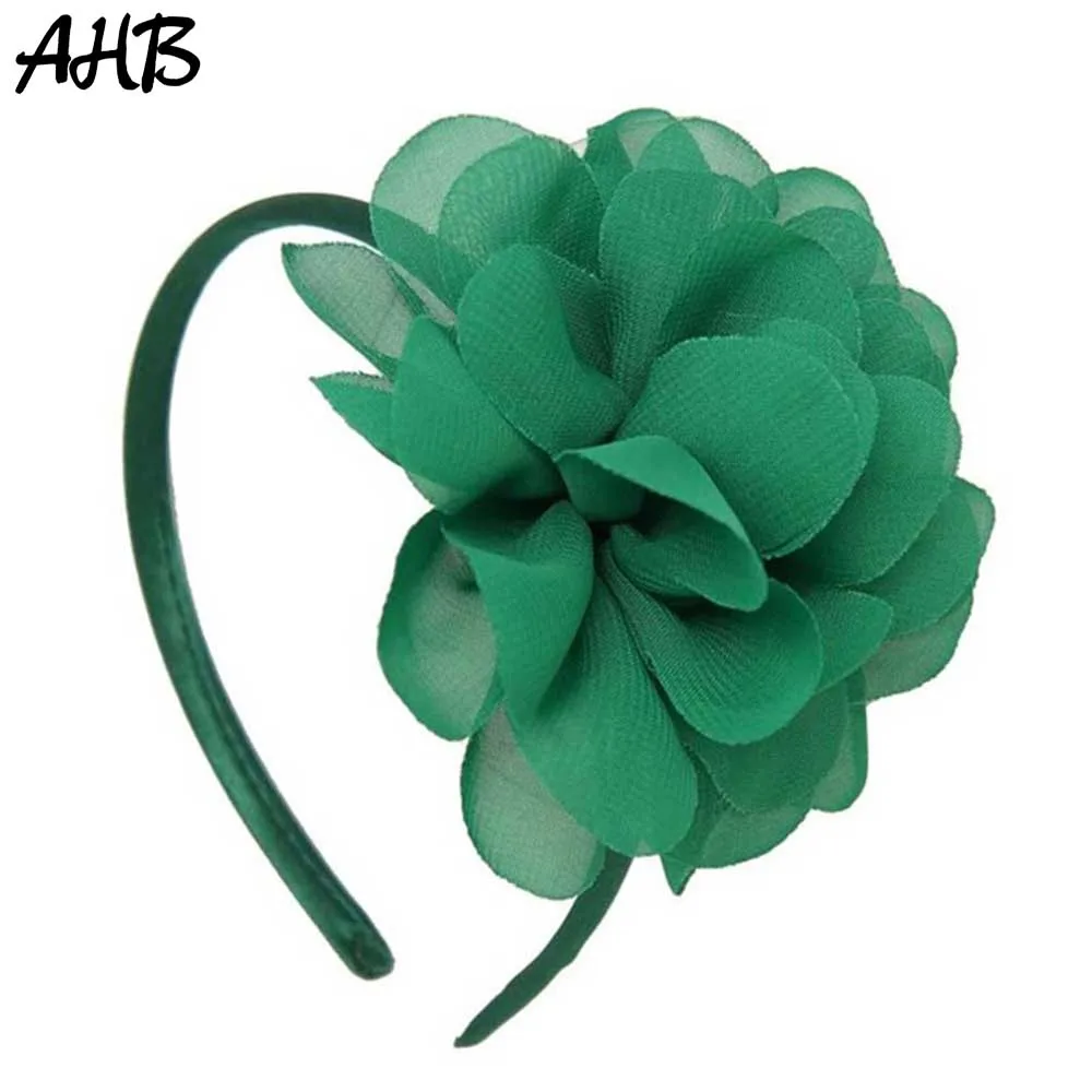 

AHB Chiffon Flowers Hairbands for Girls Solid Headband Handmade Big Flower Hair Bow Hairband Hoop Kids Party Hair Accessories