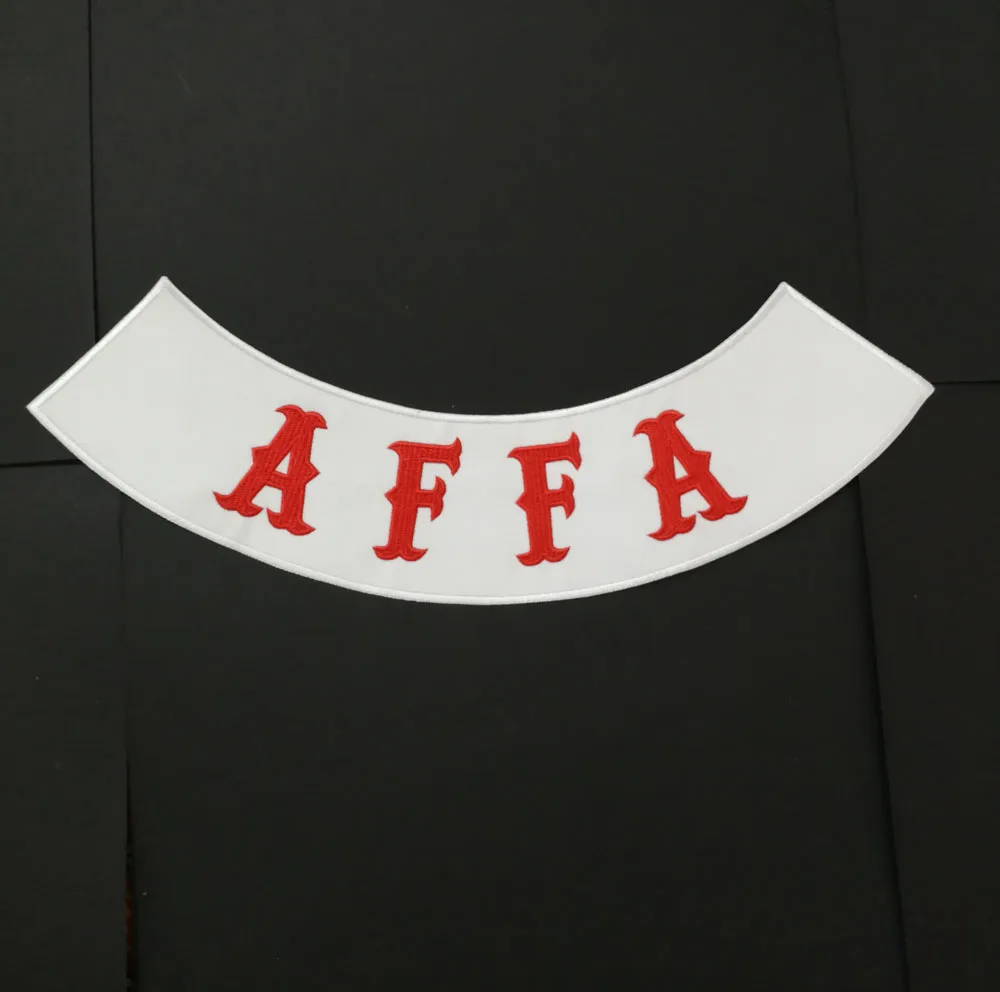 

HELLS Custom Bottom Rocker Embroidery Twill Biker Iron On AFFA Patches for Jacket Motorcycle Club vest jacket badges appliques