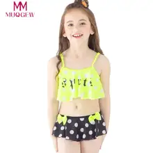 2 шт. в горошек для девочек купальники бикини краткий набор наряды купальник новые летние девушки ванный Комплект Дети Купальники 24M~ 6y