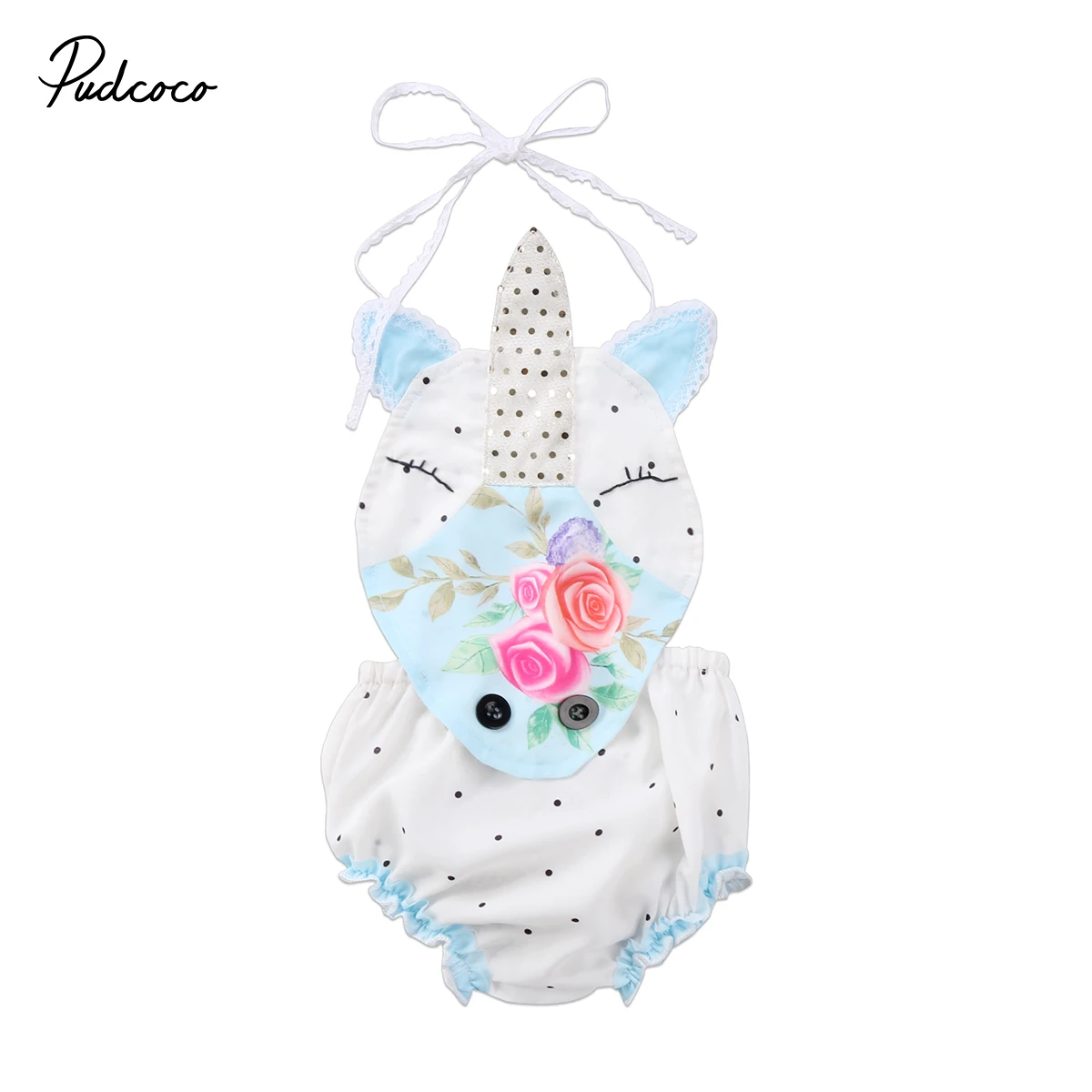 

Newborn Baby Girls Cartoon Floral Bodysuit Sleeveless Infant Jumpsuit Hot Sale Cute Summer Clothes