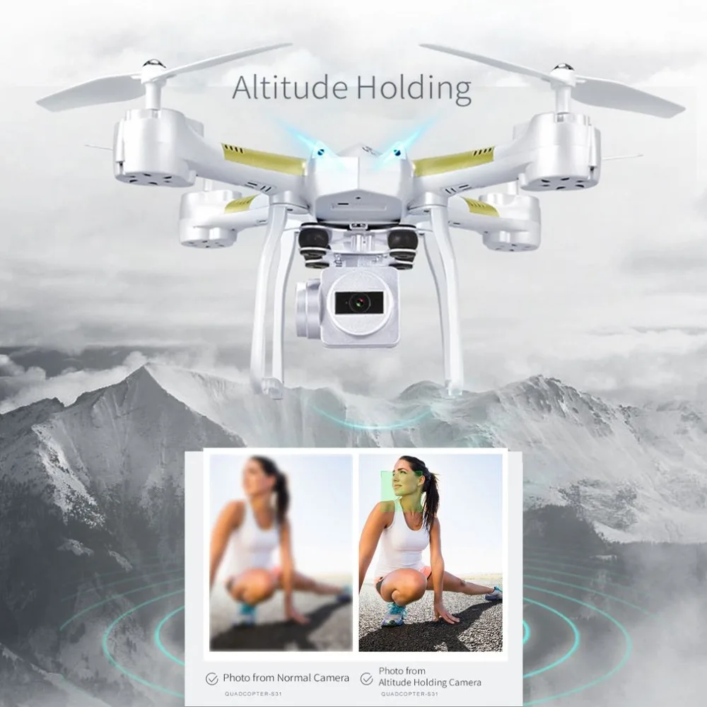 

OCDAY RC Quadcopter S31 Long Endurance One Key Return Optical Flow Positioning Altitude Holding Headless Mode 6 Axis Gyro Camera