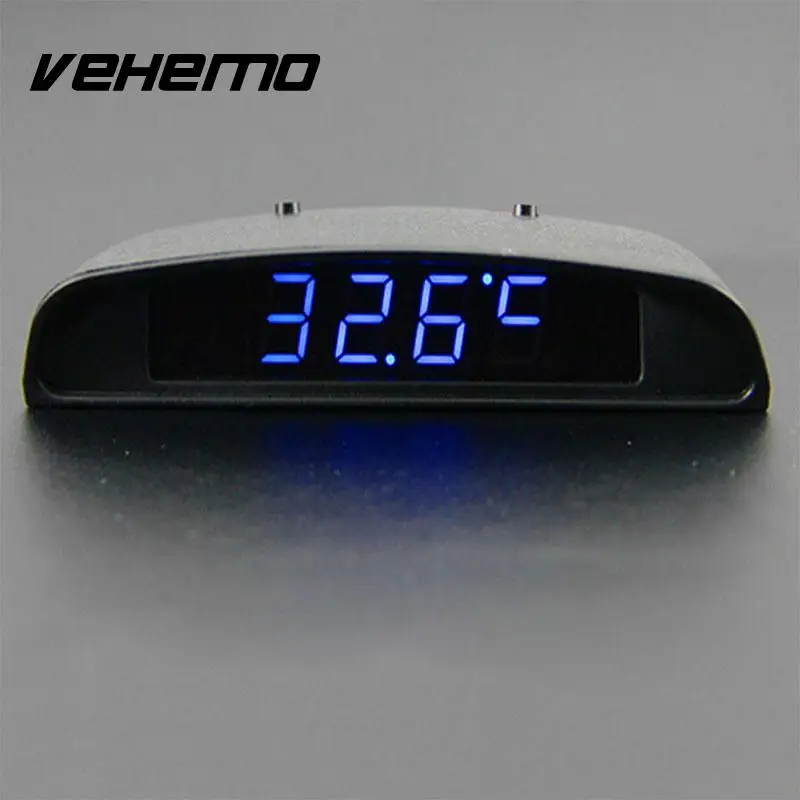 Vehemo 12 V 3 в 1 средство передвижения цифровые часы термометр батарея Вольт-монитор метр