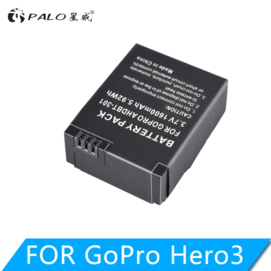 

PALO 1600mAh Action Camera Battery for GoPro AHDBT-201/301 Gopro Hero 3 3+ AHDBT-301 AHDBT-201 battery for go pro Accessories