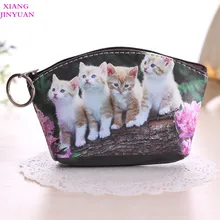 Новые весенние милые девушки мультфильм ноль бумажник моды PU мешочек корейский животных кота собаки монет практические дети держатель для ключей