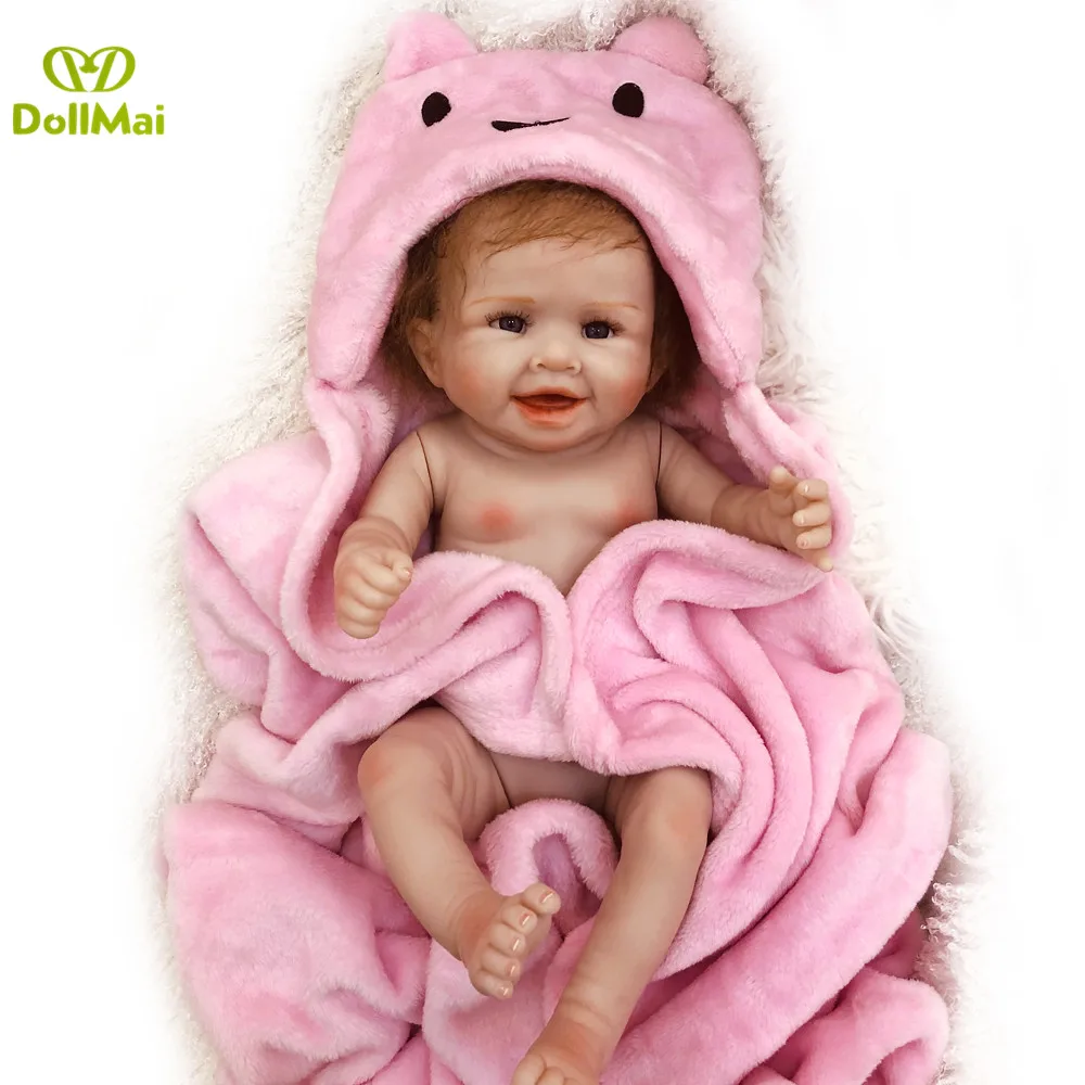 

50cm full silicone vinyl reborn girl baby dolls can bathe bebe boneca reborn newborn baby alive dolls toys child birthday gift