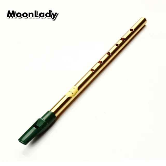 D flauta de Metal de oro 6 orificios instrumentos musicales de latón