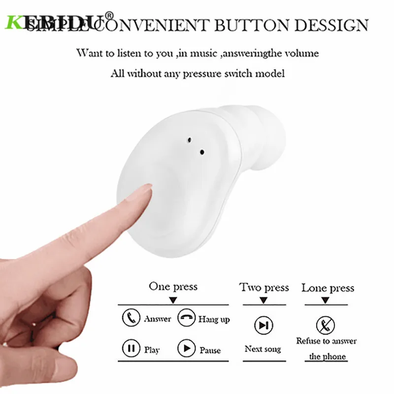 Kebidu Bluetooth с сенсорным управлением Hifi наушники с микрофоном ROCKSPACE EB30 TWS беспроводные наушники стерео микрофон для xiaomi samsung