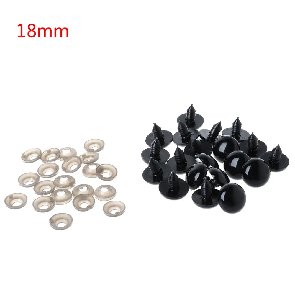 Black Plastic Safety Eyes Teddy Bear Dolls Toy Animal Felting doll eyes doll accessories plush doll accessories 20PCS 6-20mm #H055# 6MM 8MM 9MM 10MM 12MM 14MM 16MM 18MM 20MM