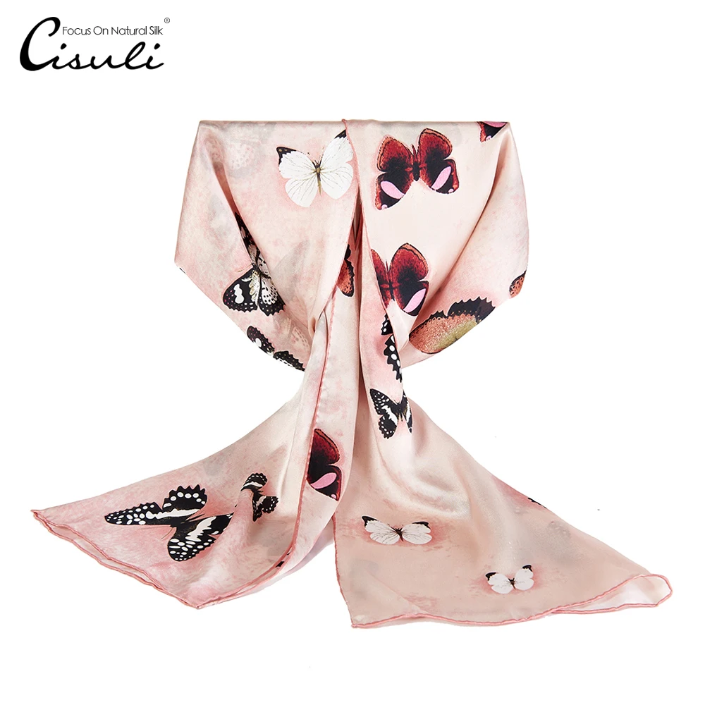 

Scarf Women Foulard Femme Printed Shawl 100% Natural Silk Scarf For Women New Desigual