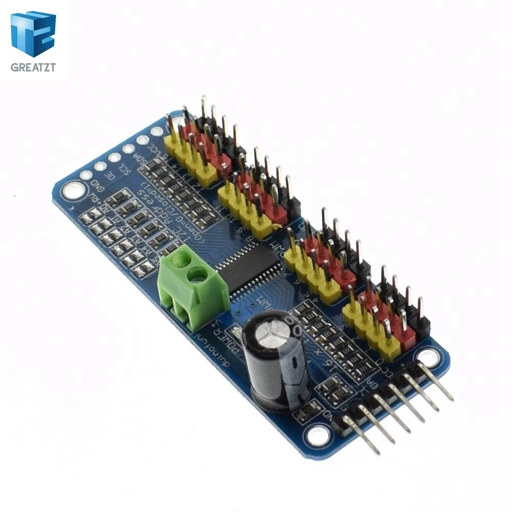 1 шт. 16-канальный 12-битная ШИМ/сервопривод-I2C интерфейс-PCA9685 для Arduino Raspberry Pi DIY Servo Щит Модуль