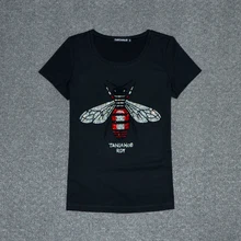 Высокое качество Весна и лето новая женская футболка с коротким рукавом Хлопок Тонкий круглый вырез Половина рукава джемпер