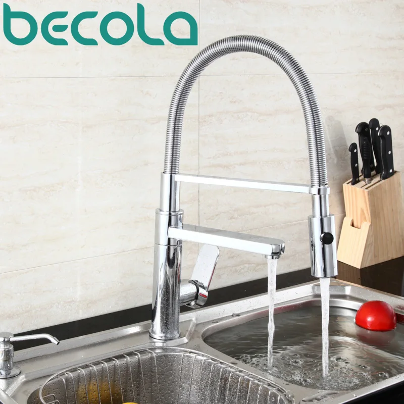 Becola Hot Sell Fashionable Kitchen Faucet Sink Tap Pull Out Spray Kitchen Mixer Free Shipping CH-8013