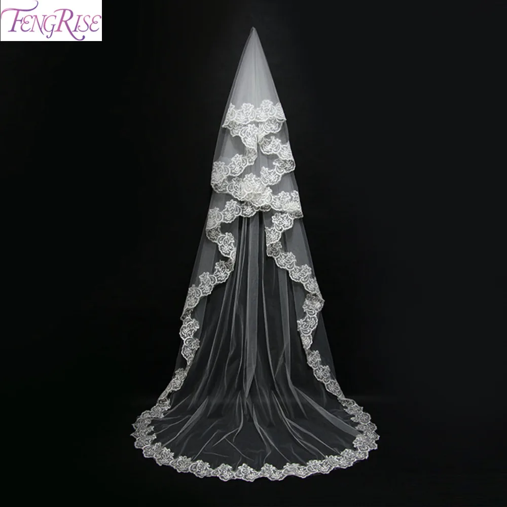 

FENGRISE White Wedding Veil Lace Voile Accessoires Mariage Wedding Decor Rustic Weeding Decor For Party Wedding Gifts For Bride