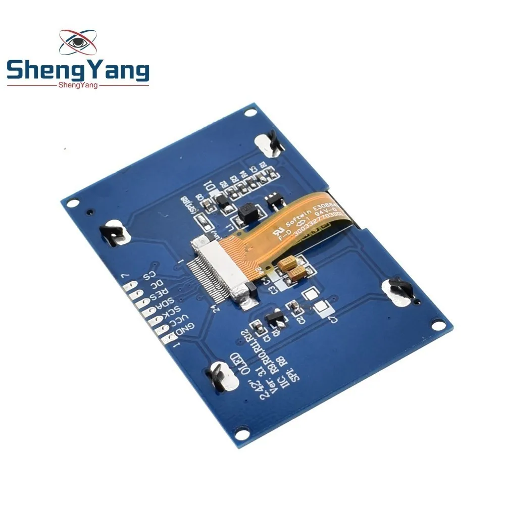 ShengYang белый 2,4" 2,42 дюймов ЖК-экран 128x64 OLED дисплей модуль IIC IEC SPI серийный для C51 STM32 SPD0301