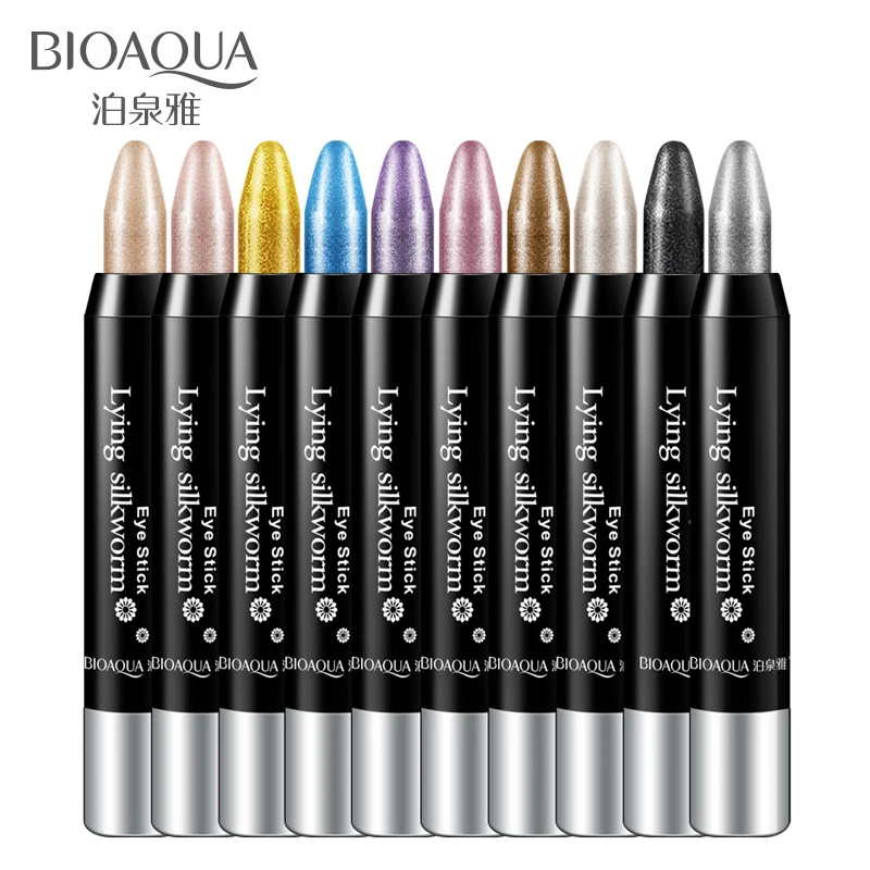 

BIOAQUA Professional Makeup Eyeliner Pencil 10 Color Glitter Eye Pencil Long Lasting Waterproof Highlighter Eyeshadow Pen