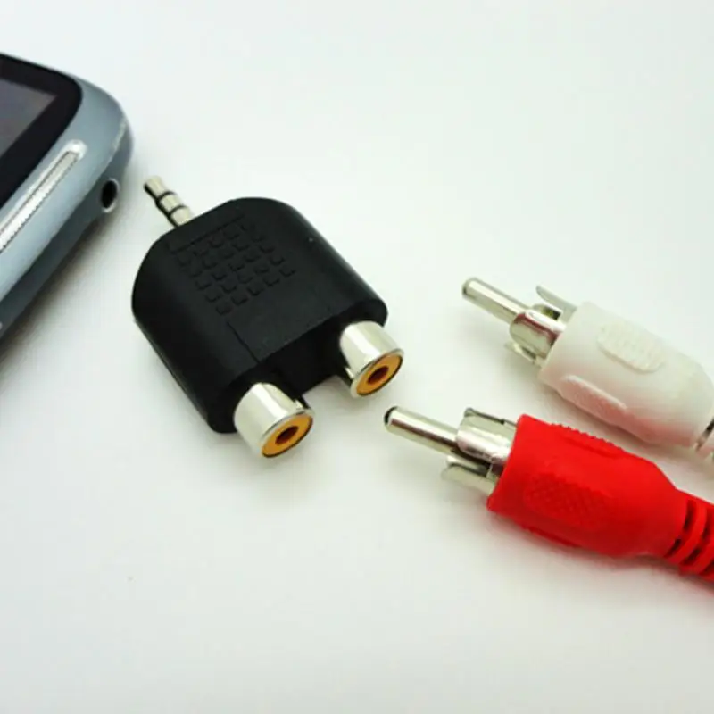 2RCA Лотос штекер аудио конвертера 3,5 мм Джек 2 RCA штекер Адаптер двойной Phono Y сплиттер стерео Мужской 2 x женский и
