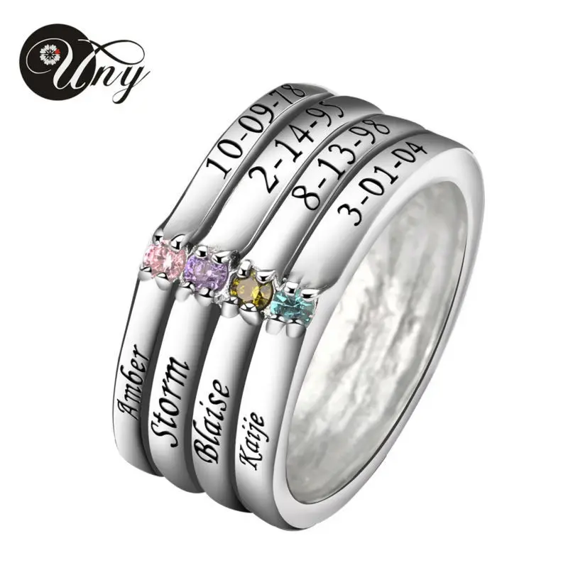 UNY Ring 925 Silver Custom Engrave Rings Family Heirloom Anniversary