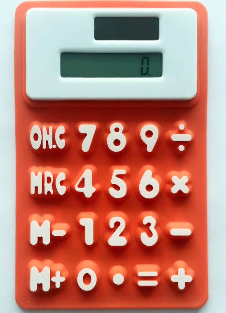 Ручной силиконовый научный калькулятор складной карманный калькулятор калькуляторы на солнечных батареях научный для школы встречи - Цвет: Оранжевый