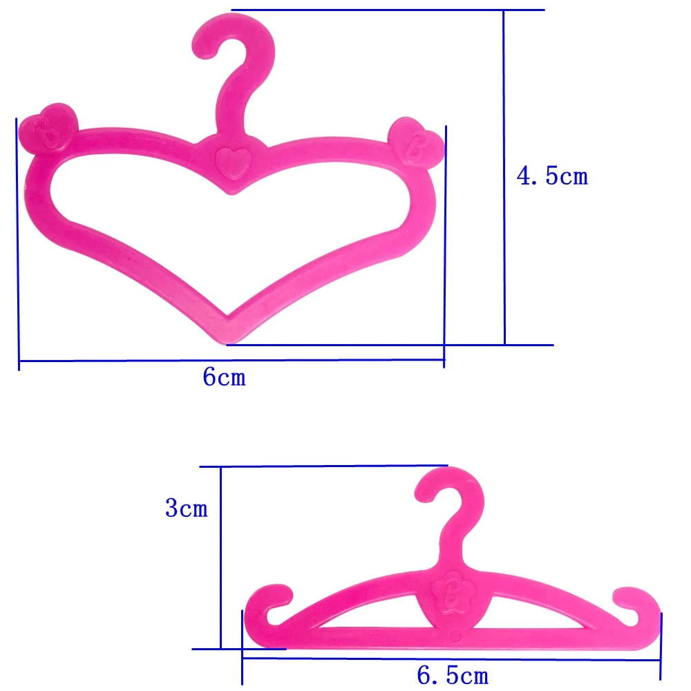 NK 20 шт./партия, розовые вешалки для платьев, одежда, аксессуары для куклы Барби, ролевые игры, винтажная жесткая пластиковая вешалка, подарок для девочек, DZ