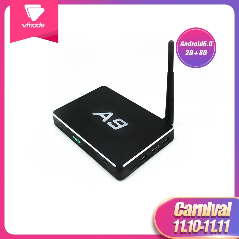 HD медиаплеер Smart Box Android 6,0 tv box Amlogic S905X четырехъядерный Coretex-A53 USB2.0 2 ГБ/8 Гб wifi iptv-приставка телеприставка