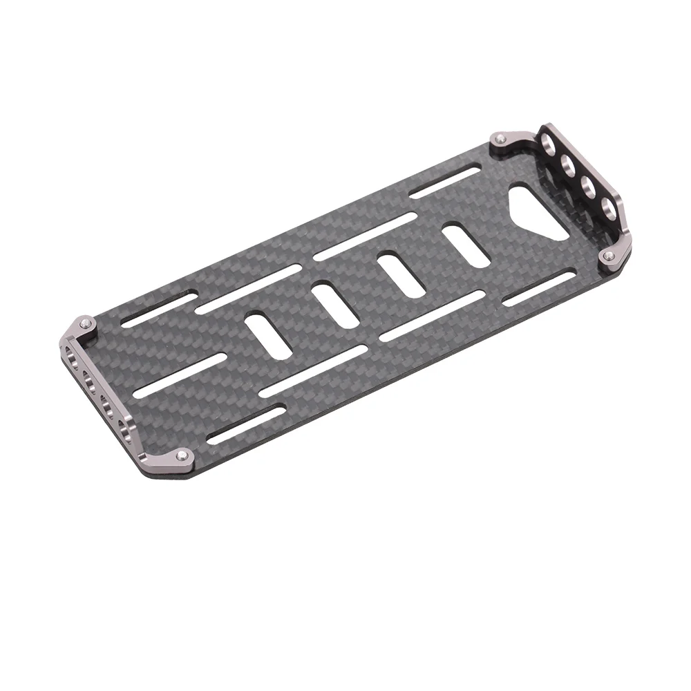 Black Carbon Fiber Battery Mounting Plate for RC Car 110 Scale RC Crawler Cars Axial SCX10 CC01 F350 D90 RC4WD Model Toy Part (3)