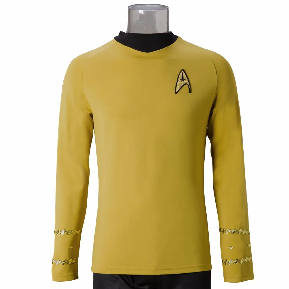 Cosplay Star Trek TOS The Original Series Kirk Shirt Uniform Costume Halloween Yellow Costume