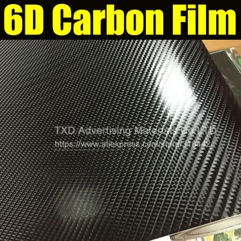 

High glossy 6D carbon fiber with air free bubbles like real carbon fiber wrap film with size 1.52*20m/Roll by free shipping