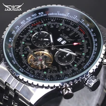 Мужской роскошный бренд часов Jaragar Tourbillon автоматические механические часы многофункциональные мужские часы полностью из нержавеющей стали Montre Homme