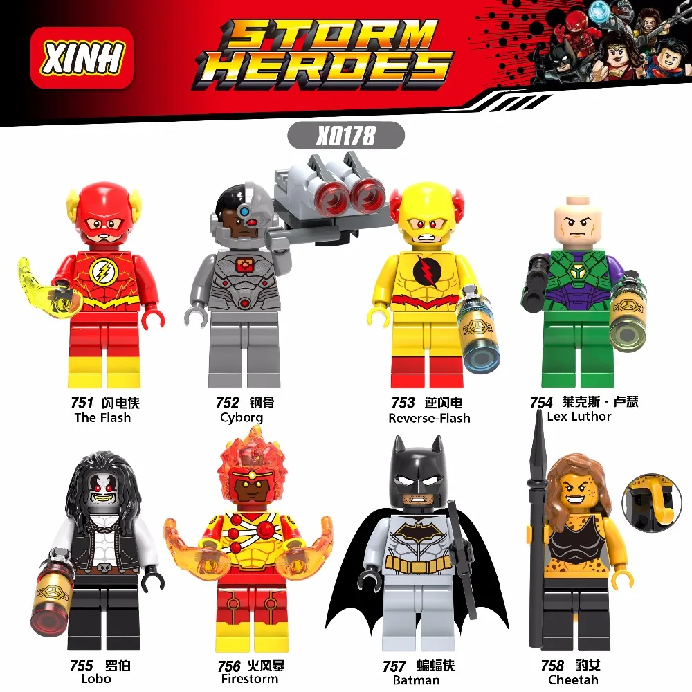 

Super Hero Cheetah Figure Batman Reverse Flash Lex Luthor Cyborg Lobo Firestorm Building Blocks Bricks Compatible With Lego