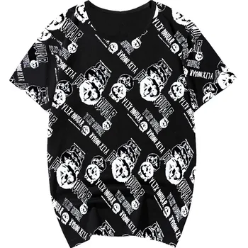 

summer Vintage casual men Tees plus size 2XL-4xl 5xl 6xl 7xl 8XL cotton t shirts Casual round neck t shirt hiphop 155 cm print