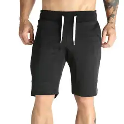 2019 модные летние спортивные Для мужчин камуфляж однотонный с кулиской шорты Фитнес укороченные брюки