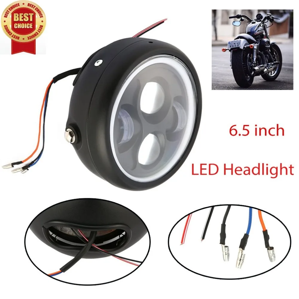 New 16cm 6 5 Motorcycle LED Headlight Head font b Lamp b font Bulb for Cafe