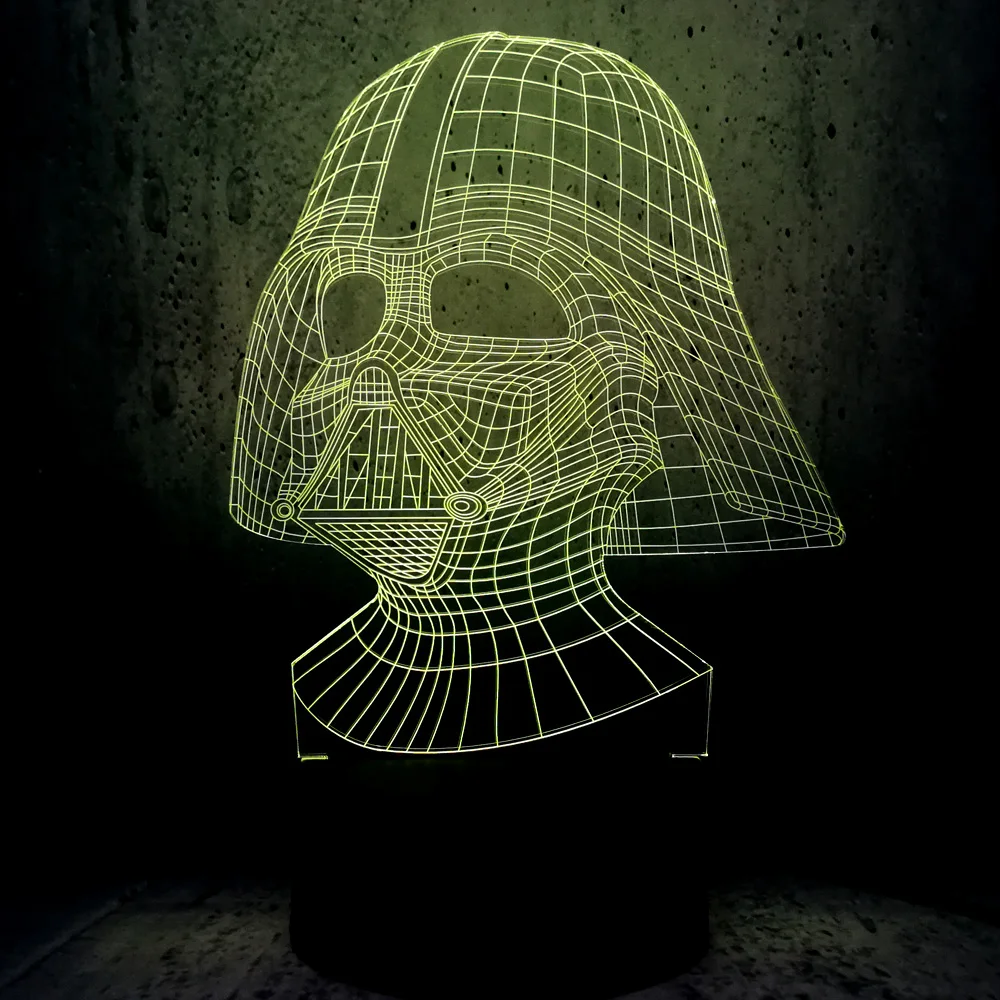 Новинка Звездные войны Дарт Вейдер черный воин рыцарь 3D Светодиодная лампа