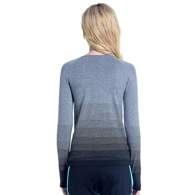 Sport Women gradient color long sleeve shirt elastic lady Yoga T-shirt Outdoor Sport Women gradient color long sleeve shirt elastic lady Yoga T-shirt Outdoor