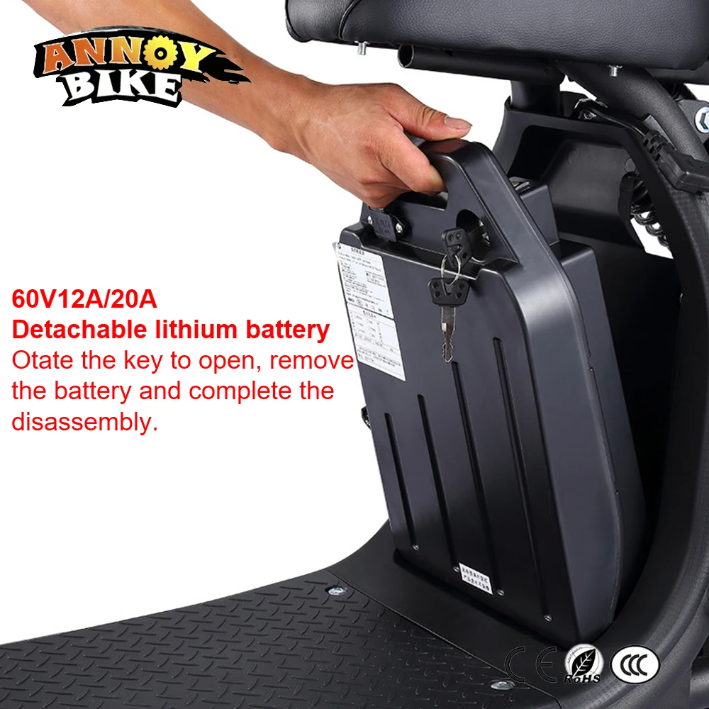Excellent 60V12AH20AH 1000W Lithium Battery With Battery Box Detachable Large-capacity For Wide Tire Harley Electric Bike Battery Car 2