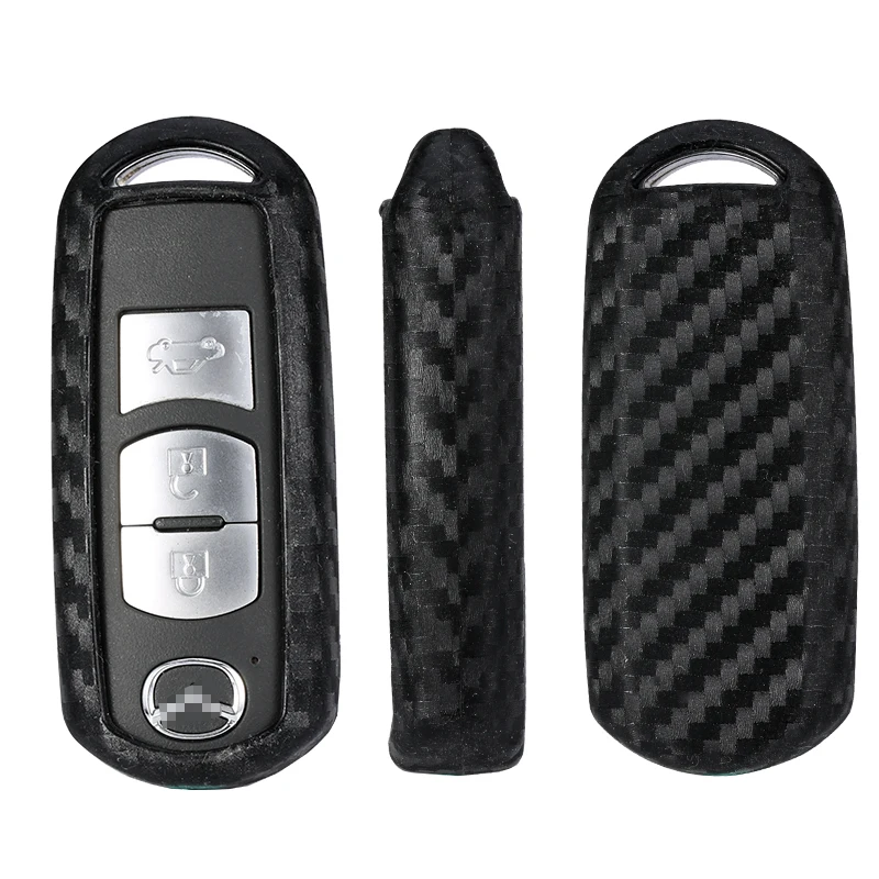 mazda key fob carbon silicone cx cx5 keys fiber cases pattern case