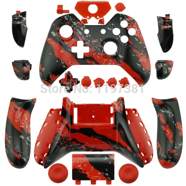 

Custom Hydro dipped Red splatter Controller Shell with full buttons Mod Kit for Microsoft Xbox one 1 controller case cover
